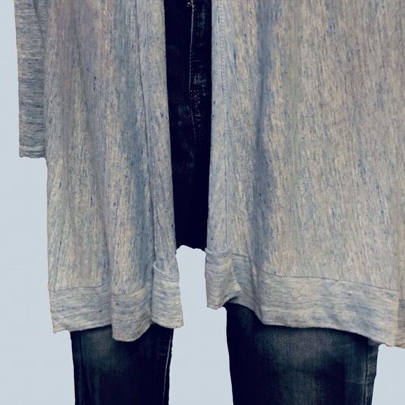 Tahari Blue Linen Duster Cardigan Sweater Petite Small - Picture 2 of 14